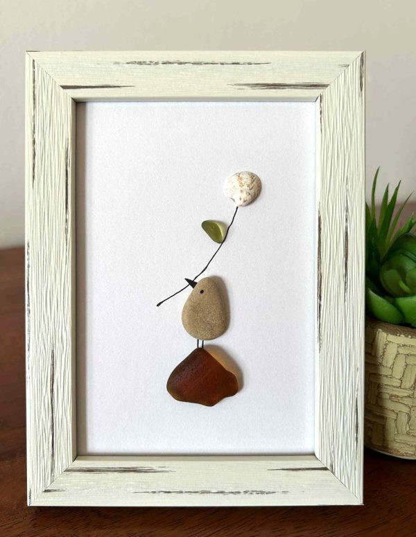 Seaglass Bird Artwork | Coastal Gift | Ocean-Inspired Home Decor