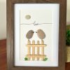 Lovebirds with Seaglass and Pebbles, Wedding, Anniversary