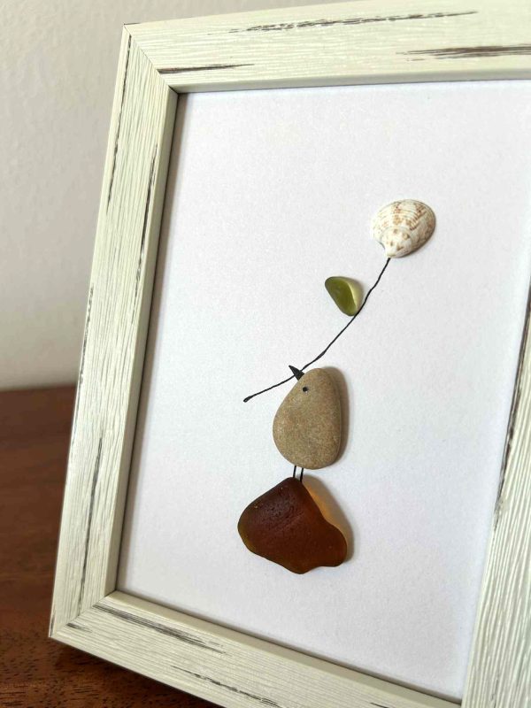 Seaglass Bird Artwork | Coastal Gift | Ocean-Inspired Home Decor