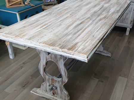 Repurposed wood, rustic dining table