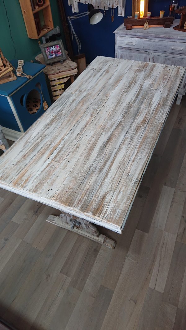 Repurposed wood, rustic dining table - Image 10