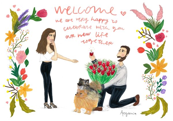 ORIGINAL CUSTOM personalised LOVE Illustration