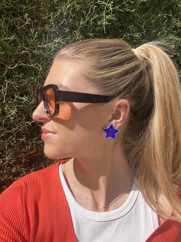 Electric Star Studs – Cobalt Blue - Image 3