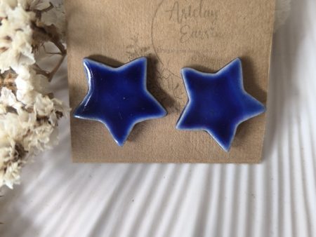 Electric Star Studs – Cobalt Blue
