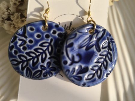 Midnight Garden | Handmade Blue Ceramic Earrings