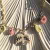 Whimsical Bird Charm Necklace – Handmade Ceramic Pastel Pendant on Gold Chain