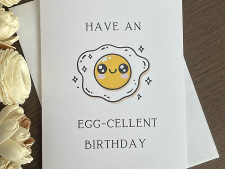 egg cellent birthday food pun card funny greeting card