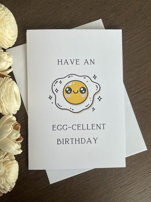 egg cellent birthday food pun card funny greeting card
