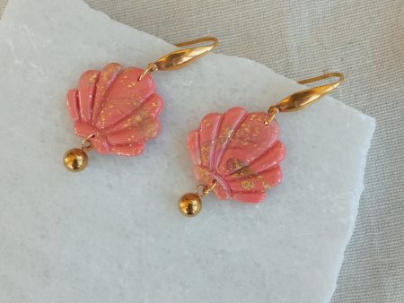 Coral shell earrings