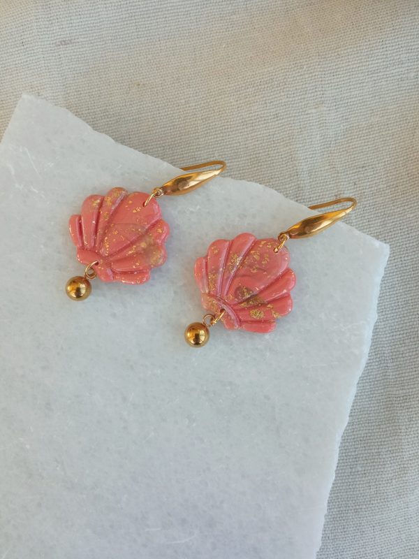 Coral shell earrings