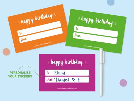 20 Full Colour Happy Birthday Sticker Labels