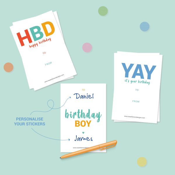 20 Birthday Gift Sticker Labels