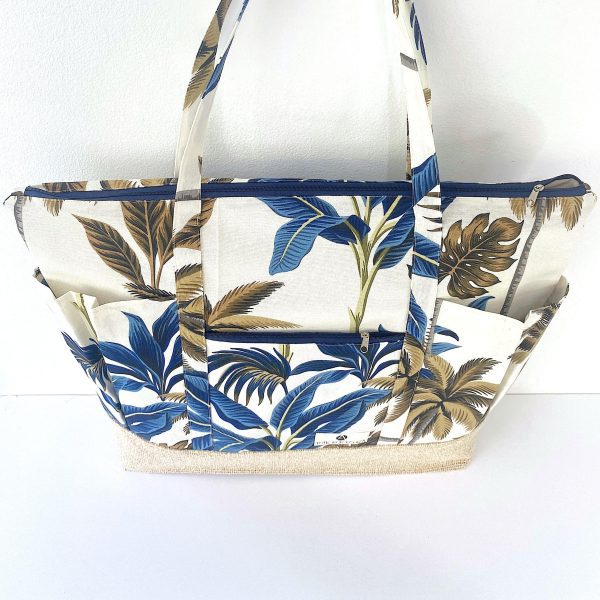 Beach Bag Oversized Waterproof With Large Pockets Tropical Blue - Image 2