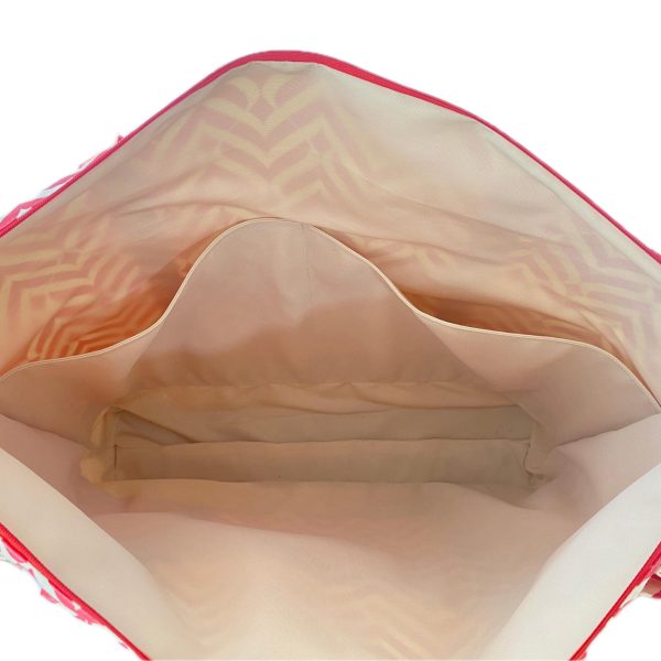 Beach Bag Oversized Waterproof With Large Pockets Red And White - Image 3