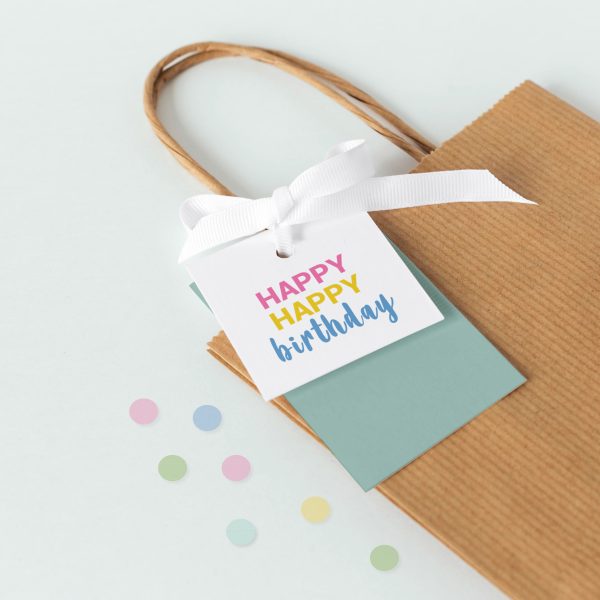 20 Birthday Gift Tags Square - Image 3