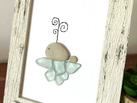 Coastal Whale Decor – Light Blue-Green Seaglass & Natural Pebble Design