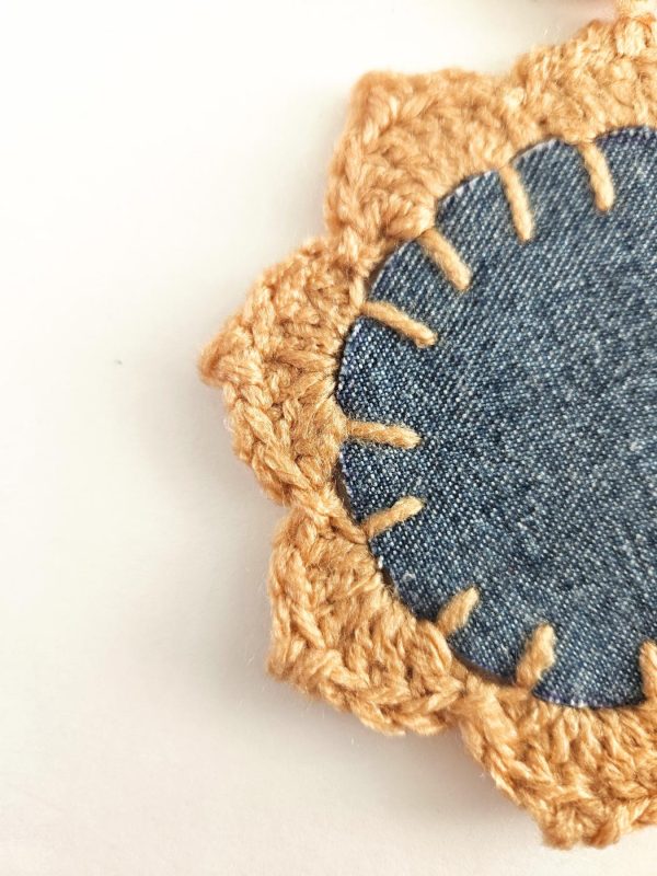 the "Eternal denim" double-sided handcrafted crochet coasters - detail