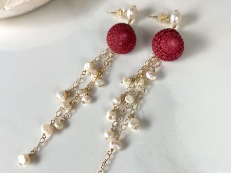 strawberry shell earring