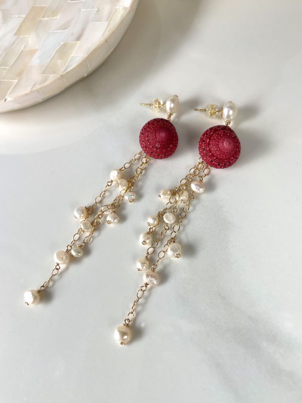 strawberry shell earring