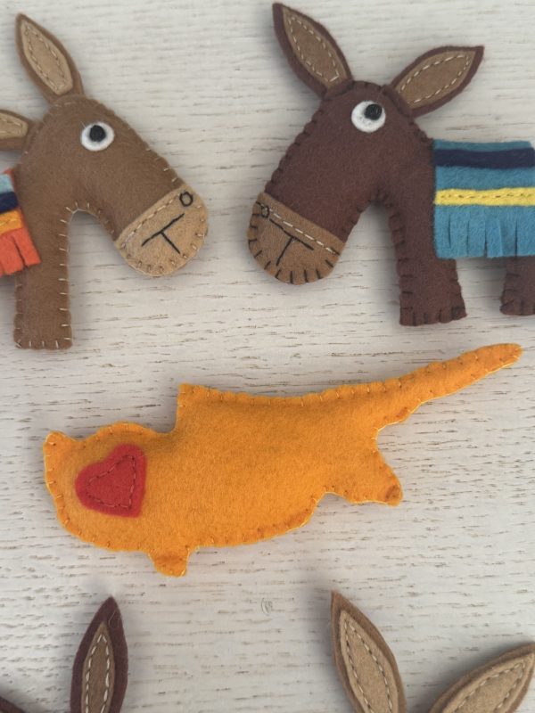 Handmade Felt Cyprus Donkey Magnets - Image 6