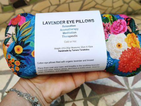 Lavender and Linseed Eye Pillow-Organic Flaxseed & Lavender Eye Mask for Sleep, Yoga, Heat or Cold Therapy