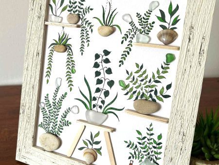 Seaglass and Pebble Botanical Art – Handmade Nature-Inspired Wall Décor from Cyprus