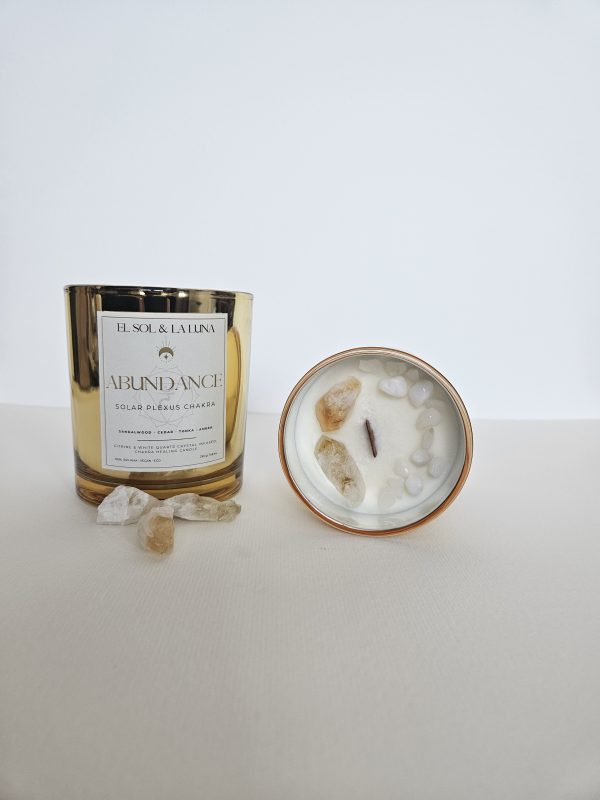ABUNDANCE CRYSTAL CANDLE SOLAR PLEXUS CHAKRA