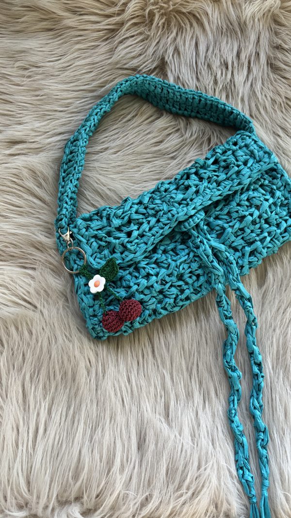 Eye-Catching crochet Cherries Handbag Charm – Add a Stunning, Super Cute Accessory to Your Bag! - Image 3