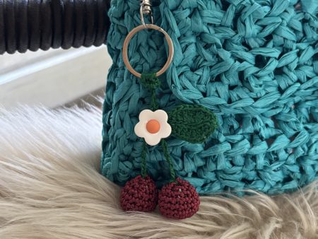 Eye-Catching crochet Cherries Handbag Charm – Add a Stunning, Super Cute Accessory to Your Bag!