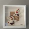 2 Beautiful Felt "Love Birds" Framed Wall Decor