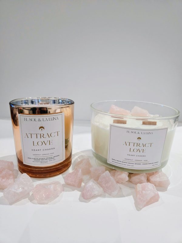 Attract Love Chakra Candle Big and Small Vase