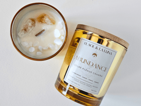 abundance citrine crystal chakra candle