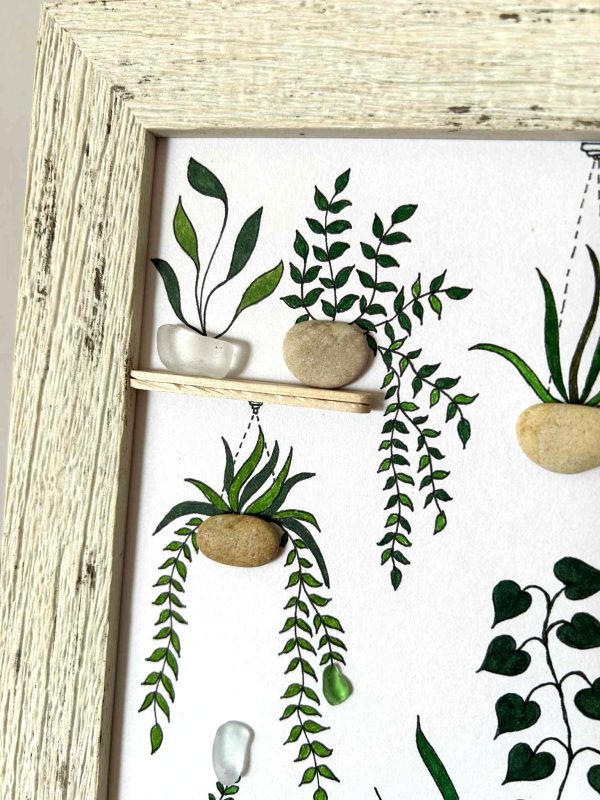 Seaglass and Pebble Botanical Art – Handmade Nature-Inspired Wall Décor from Cyprus