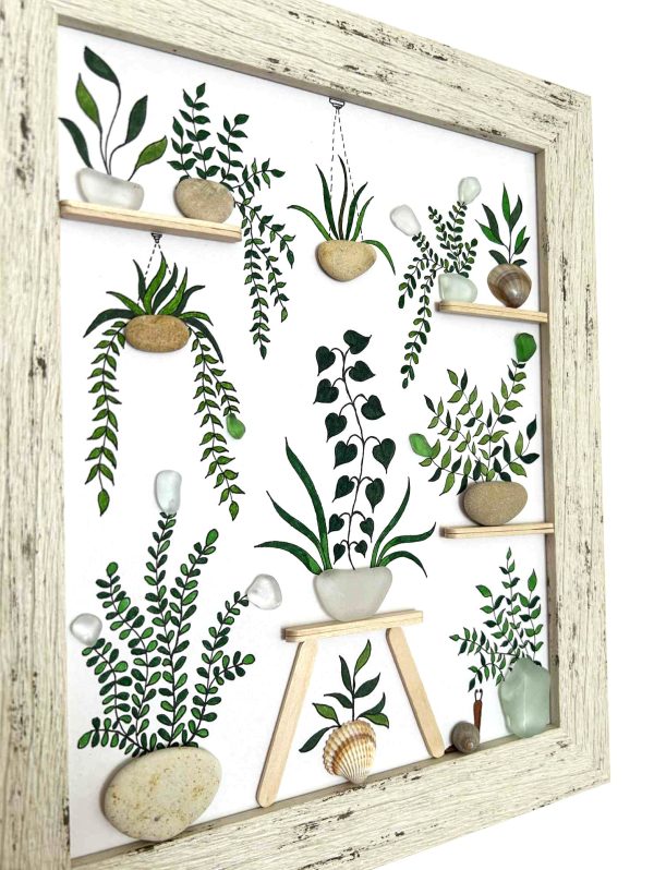 Seaglass and Pebble Botanical Art – Handmade Nature-Inspired Wall Décor from Cyprus
