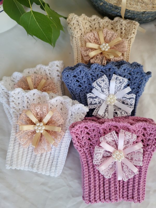 Handmade Crochet Boot Topper - "Crown of Steps" (choose your coller)