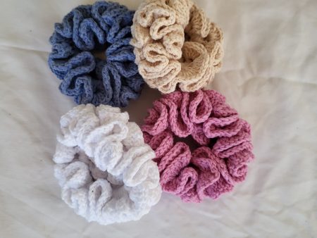 Handmade crochet Hair Scrunchie - Magic Circles Collection (Choose Your Color)