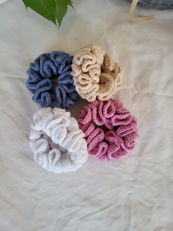 Handmade crochet Hair Scrunchie - Magic Circles Collection (Choose Your Color)