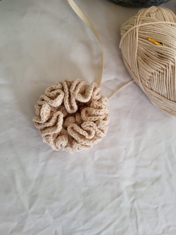 Handmade crochet Hair Scrunchie - Magic Circles Collection (Choose Your Color) - Image 3