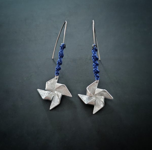 pinwheel aluminium earrings