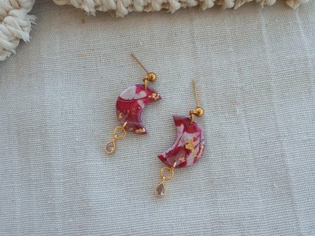 Crescent with zirconia earrings