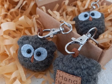 Crochet Owl Amigurumi Keychain, keyring!