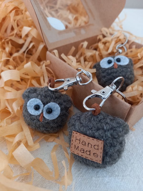 Crochet Owl Amigurumi Keychain, keyring!