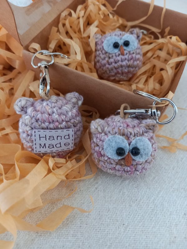 Crochet Owl Amigurumi Keychain, keyring!