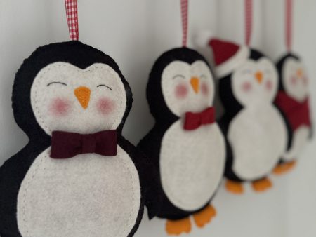 Handmade Felt Penguin Ornaments