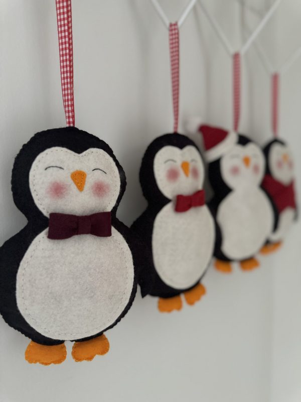Handmade Felt Penguin Ornaments