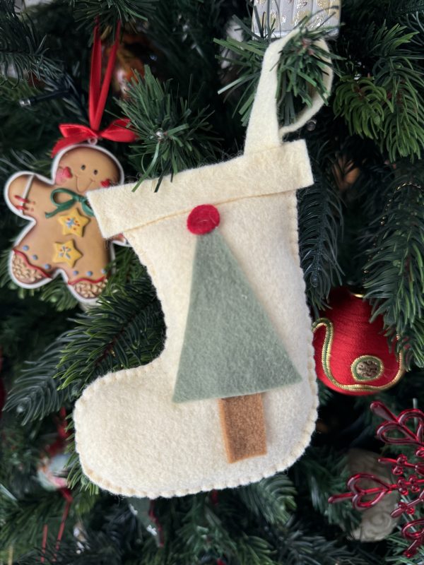 Set of 4 Handmade Felt Stocking Christmas Ornaments – Gift Boxed