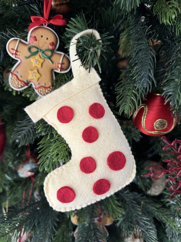 Set of 4 Handmade Felt Stocking Christmas Ornaments – Gift Boxed - Image 3
