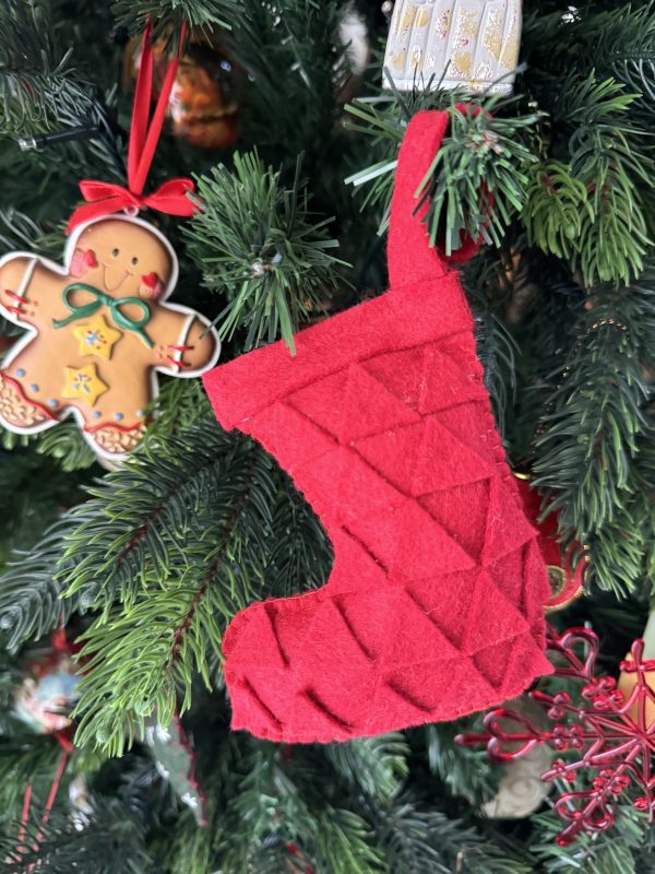 Set of 4 Handmade Felt Stocking Christmas Ornaments – Gift Boxed - Image 2