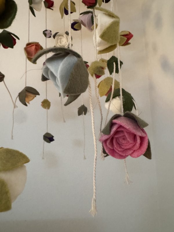 Handmade Felt Flower Mobile – Colourful Roses | 24cm - Image 5