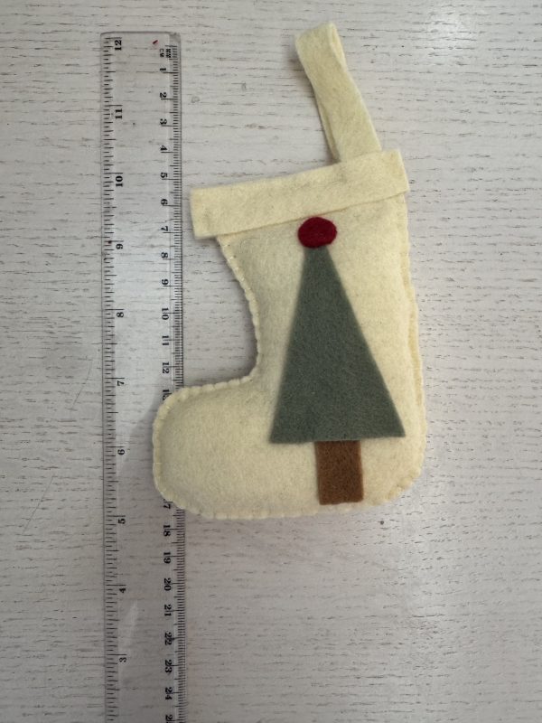Set of 4 Handmade Felt Stocking Christmas Ornaments – Gift Boxed - Image 5